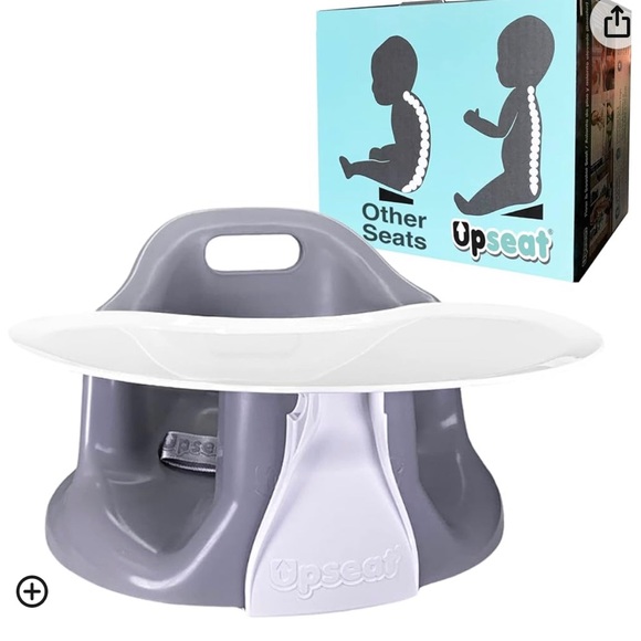 Grey bumbo floor seat with tray - Picture 3 of 3